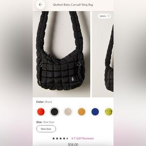 FREE PEOPLE Quilted Black Sling Bag